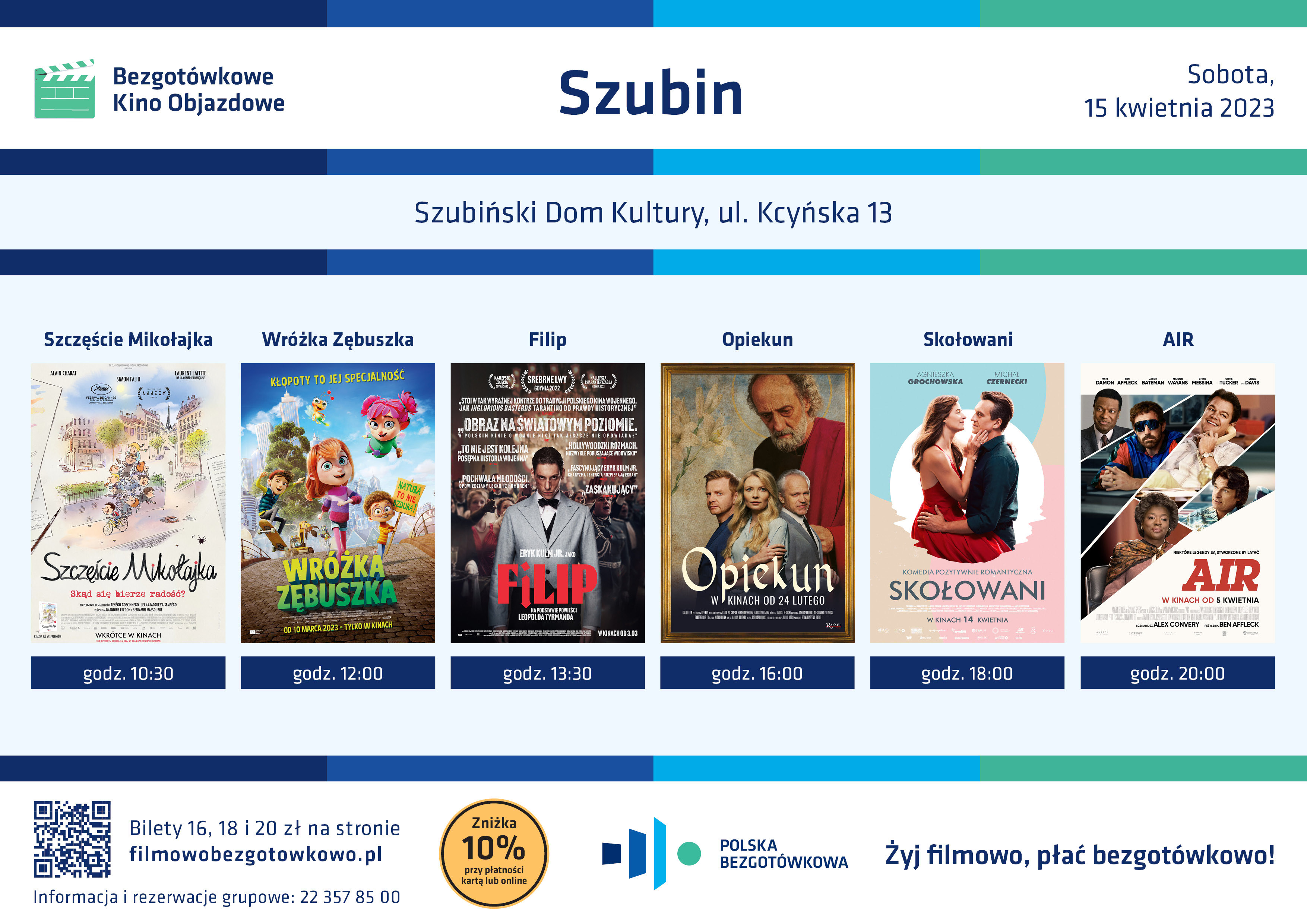Grafika. Plakat Bezgotówkowego Kina Objazdowego w Szubinie